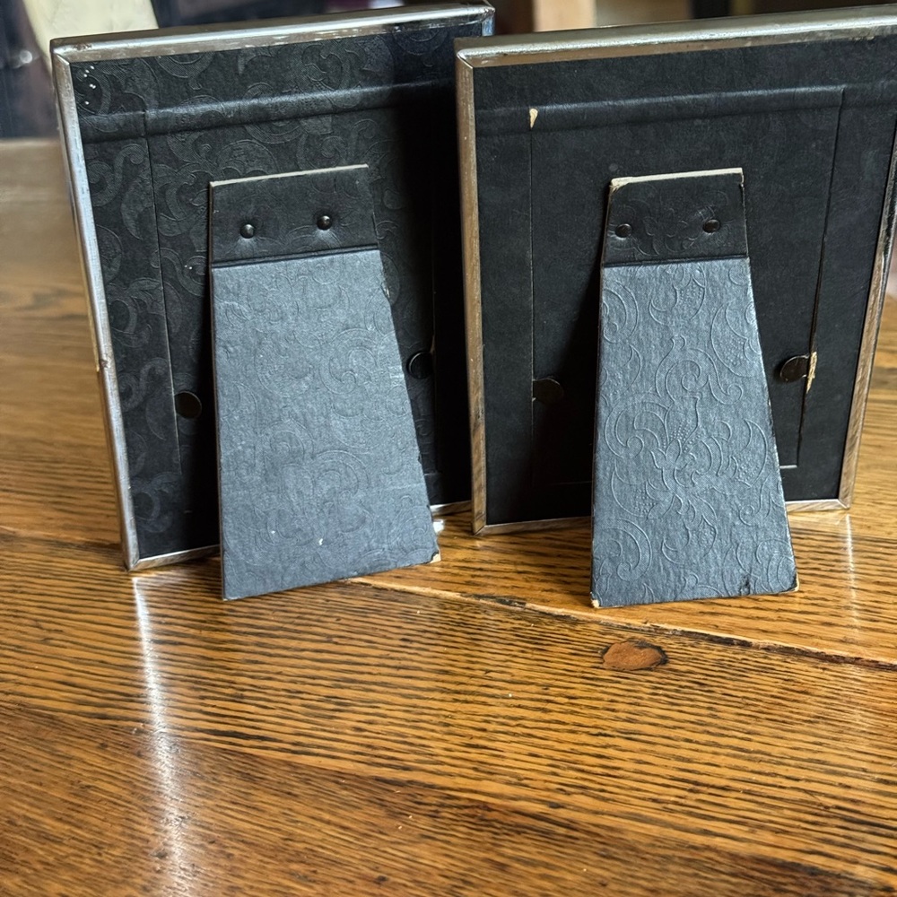 Pair Vintage 1930s Art Deco Silver  Picture Frames 4x6 - Picture 9 of 9